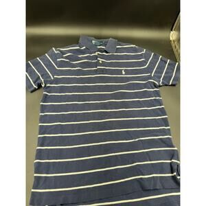 Polo By Ralph Lauren Polo Men’s Medium Blue With White Stripes & White Horse